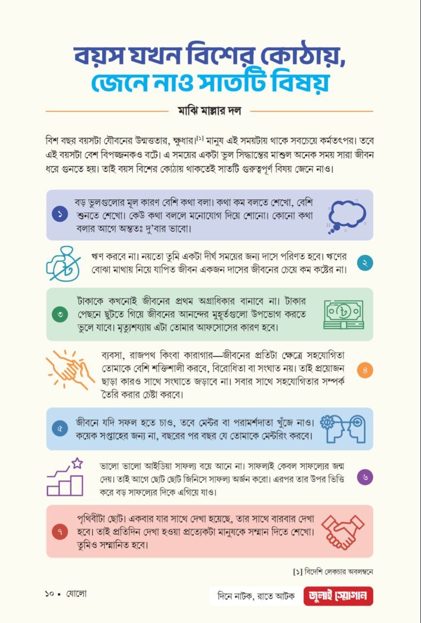 বয়স যখন বিশের কোঠায়, জেনে নাও সাতটি বিষয়